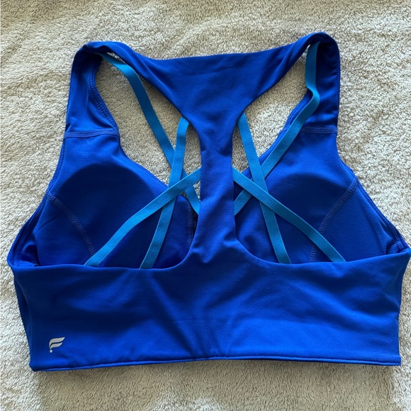 Fabletics Kessler Racerback Strappy Sports Bra in Blue - Picture 4 of 6